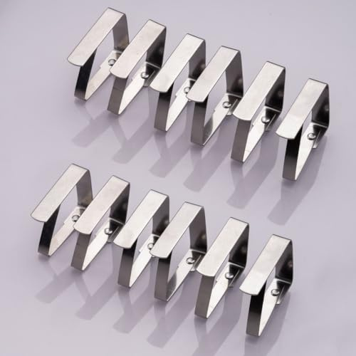 laro Tischtuchklammern Edelstahl 12-384 Stück, Tischdeckenklammer Tischabdeckungsklemmen Tischdeckenhalter Clips Silber, 48 Stück