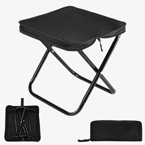 Hanrd Sgabello Pieghevole Portatile, Sgabello Pieghevole da Campeggio, Leggero e Resistente, Fino a 100 kg, Per Campeggio, Pesca, Escursioni E Viaggi