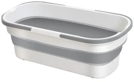 Asyduey Cubo de Silicona PortáTil para el Hogar, Cubo Grande para Fregona, Cubo para Lavado de Autos Plegable de PláStico Grueso Rectangular