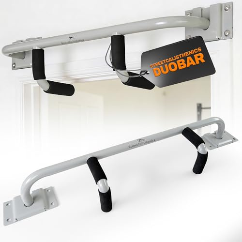 Klimmzugstange Wandmontage Abnehmbar–Pull Up Bar aus Stahl Reckstange über Türrahmen Calisthenics Equipment für Zuhause Homegym Fitness Trainingsgerät für Klimmzüge Liegestütze Bauch Core Training
