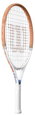 Wilson Roland-Garros 2026 Elite Jr 25 - Racchetta da tennis, leggera e facile da manovrare, fornita con mezza copertura per protezione della racchetta, colore: blu navy/arancione