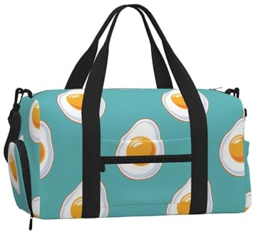 Mexpekil Sac de sport avec compartiment à chaussures étanche Grand sac fourre-tout de voyage, Œufs au plat mignons, One Size, Classique