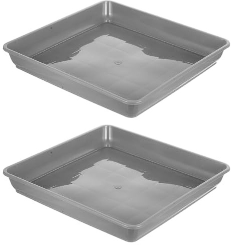 Bandeja de Goteo para Macetas 2 Piezas Pp Grueso para Bonsáis y Suculentas