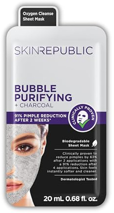 Skin Republic Bubble Purifying Face Mask | Exfoliates and Brightens Skin | Tightens Pores | For a Youthful Appearance | Made in Korea (Pack of 1)