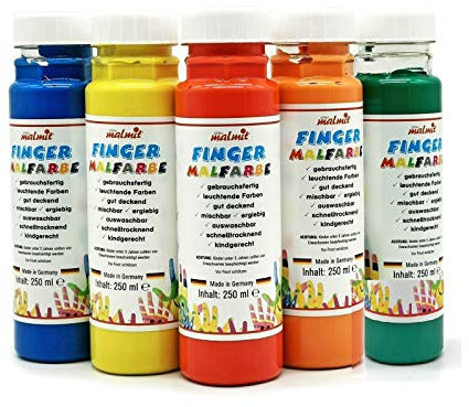 Werner Play malmit® Fingerfarbe 5er Startset Fingermalfarbe 250ml Malfarbe Kinderfarbe