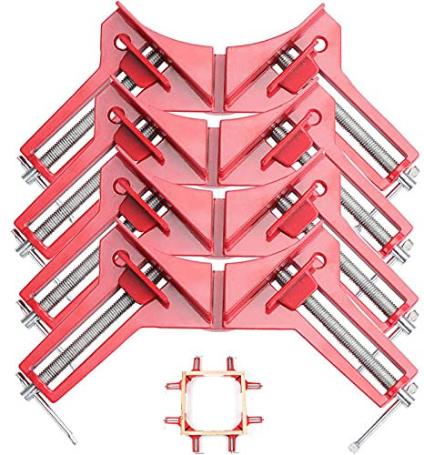 Litensh 4pcs 90 Degree Right Angle Clamps for Woodwork, Clamp for Corners DIY Hand Tools Picture Frame Corner Clamps Adjustable Wood Vice Miter Clamp for Picture Photo Frame Glass