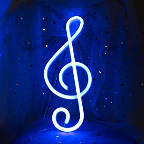 ENUOLI LED Neon Sign Music Note Sign with Batteries and USB Wall Decoration Light for Bar Party Concert Wedding