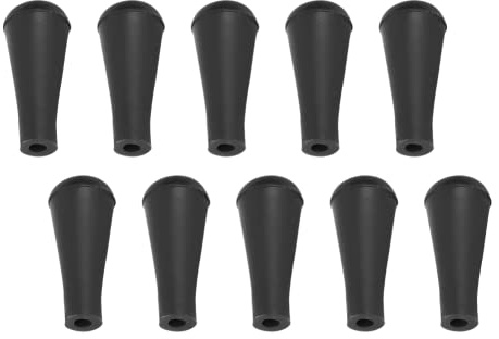 Bewinner 10 punte in gomma per lima ad arco, gioco da caccia, punta di sicurezza, materiale flessibile in gomma per freccia in legno, freccia in bambù (nero, 6 mm)
