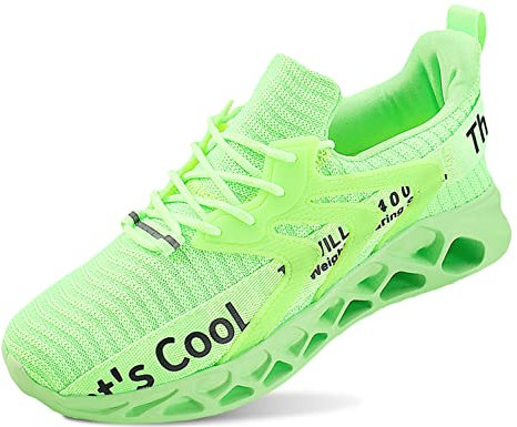 QDCFY Herren Extra Weit Tennisschuhe Breit Hallenturnschuh Atmungsaktiv Training Schuhe für Tennis Badminton Walking Grün 47EU