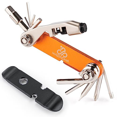 Multitool Kettenwerkzeug/Torx/Hex/Schraubendreher - Fahrradreparaturset kompakt und leicht für Rennräder und Mountainbikes (Orange)