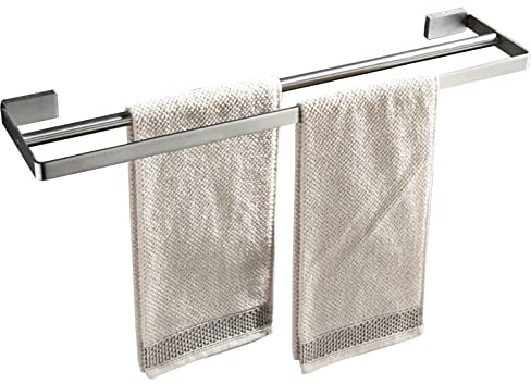AYVADA Handtuchstange, doppelter Handtuchhalter aus Edelstahl, Handtuchhalter mit gebürstetem Silber-Finish, Wandmontage, Badetuchstange, Verschiedene Größen, 40 cm, 50 cm, 60 cm, 70 cm, 80 cm, Opt