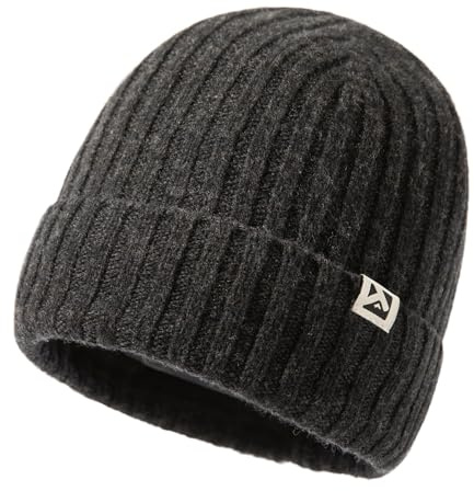 TOP-EX Merinowolle Beanie mit Fleecefutter für große Köpfe | Außenmaterial aus 100% Merinowolle mit weichem Fleecefutter für Herren und Damen ideal für Alltag Reisen und kalte Tage