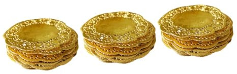 GRIRIW 300stücke Runde Papierdoilies Ölabweisende Kuchenunterlagen Goldfarbenem Spitzenpapier Für Hochzeiten Und Feiern Dekorative Tischsets Für Backwaren Und Desserts