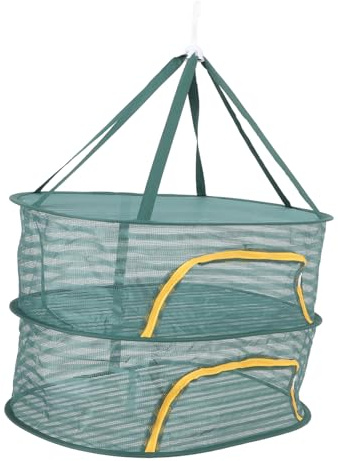 Happyyami Hanging Drying Fish Net Herb Drying Rack Mesh Rack Net Foldable Food Dryer