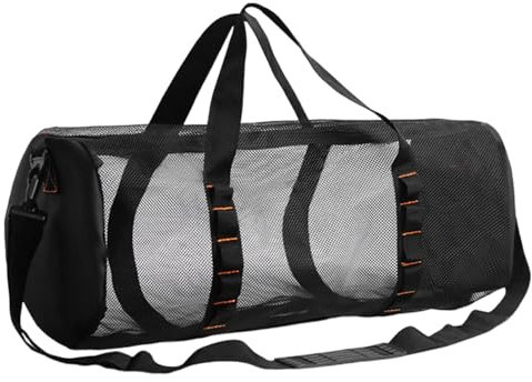 Tauchtasche – -Netz-Tauchtasche, extra große Seesack, Strandtasche, Nylon-Netzgewebe + verdicktes, wasserdichtes Tuch, Tauch-, Schnorchelausrüstung, tragbare Tragetasche, Aufbewahrungstasche für