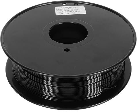 PETG 3D Printer Filament, 1.75mm Diameter High Accuracy, Strong and sturdy Material for MK3, Ender, CR Series Printers, 1KG Spool for Professional Printing Needs (Black)