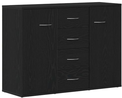 vidaXL Sideboard Schwarz Eichen-Optik 88x30x64 cm Holzwerkstoff