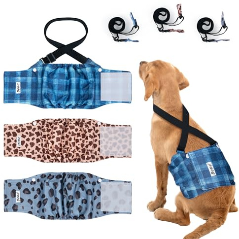 Dono Wiederverwendbar Hundewindeln für Rüden, Rüdenwindel Waschbar, Windeln für Rüden, super saugfähige Windeln für Hunde, Rüdenbinde für Inkontinenz Hund, XXS, XS, S, M, L, XL, XXL