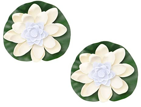 Zerodeko 1 Satz Bunte Lotuslampe Solarleuchten Blumen Teichbeleuchtung Solar-poolleuchten Besonderheit Poollicht Solarenergie-seerose -solar-gartenleuchten Eva-Schaum Weiß 2st