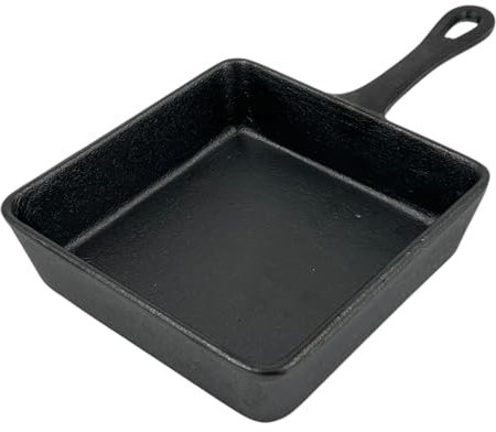 Chabrias Ltd 5/13cm Square Pre-Seasoned Cast Iron Skillet Frying Pans Non Stick Cookware for Indoor & Outdoor Use – Works on Grill, Oven, Stovetop & Induction