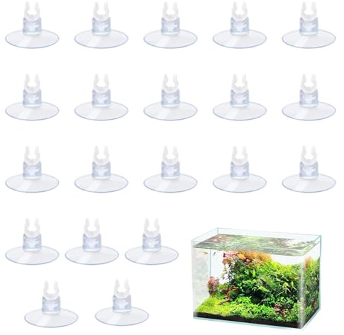 20 Stück Saugnapf Aquarium,Co2 Schlauch Aquarium,Clips Saugnäpfe für Aquarium-Fisch,Transparent Schlauchhalterung Tube Halter Zubehör,Saugnäpfe Glasschlauch Airline Luftverkehrslinie Schlauchhalter