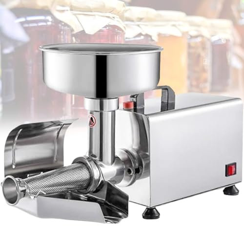 TYH Passaverdure Elettrico per Salsa di Pomodoro da 450 W, Macchina per la macinazione degli Alimenti in Acciaio Inossidabile, con Pratico pestello, colino Elettrico per pomodori, Rimovibile