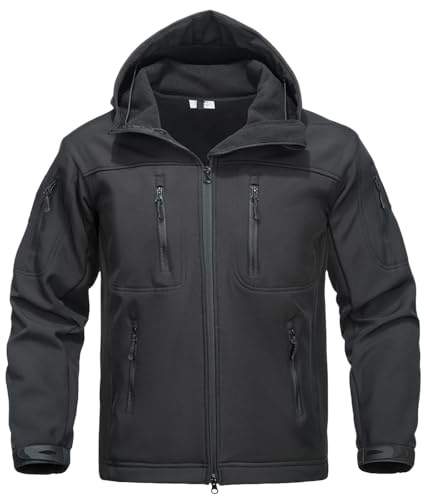 Chamarras Para Hombre Winter Trench Coat Men Big And Tall Zip Up Hoodie Vintage Fleece Tactical Breathable Jacket Windbreak Men's Sport Coats & Blazers Chamarras Para Hombre Para El Frio Black Xl