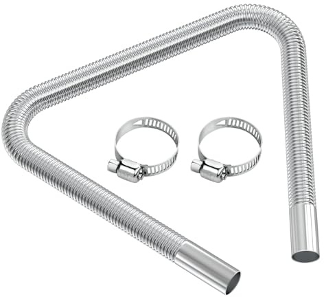 Abgasschlauch für Stromerzeuger, 25mm x 120cm Edelstahl Standheizung Auspuff Schalldämpfer, Edelstahl Auto Auspuffrohr Abgasrohr Standheizung für Diesel Heizung Kraftstofftank,mit 2 Schlauchschellen