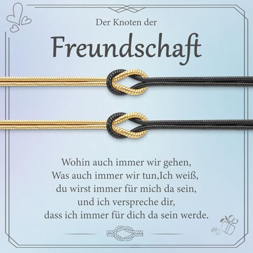2 Stück Partner Armbänder Knoten Armband Damen, Freundschaftsarmbänder