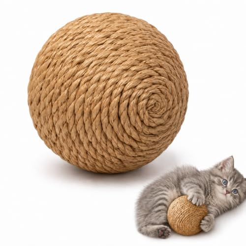 XLTXWD Cat Ball, Sisal Cat Balls, Interactive Cat Scratching Ball for Indoor Play & Claw Care