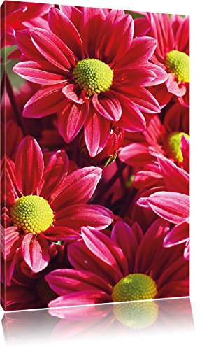 Pixxprint Rote Blüten, Größe: 60x40cm, Leinwandbild, fertig gespannt, Wandbild, Dekoration, Kunstdruck, kein Poster