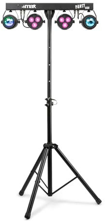 Max PartyBar1 Disco Party Light Bar with Stand - DJ Lighting System for Events - Multi-Effect Disco Party Lights with Jellymoon & PARs, Ideal for Home, Club, Stage & DJ Performances