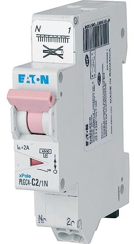 Eaton Leitungsschutzschalter Typ C, Pol 1P+N 2A DIN-Schienen-Montage