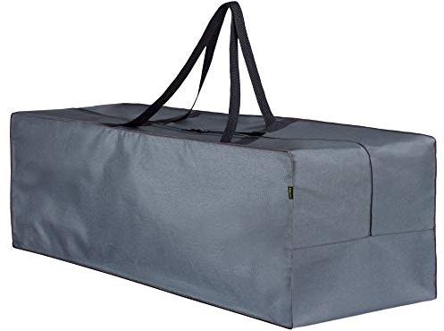 HENTEX Auflagentasche Schutzhülle für Gartenpolsterauflagen, 175L×80W×60H cm, Gartenpolster Aufbewahrung Tasche mit Tragegriff, Grau