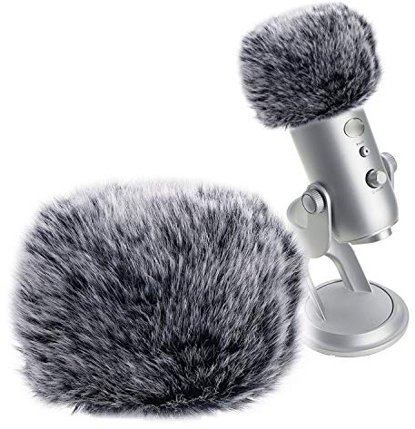 SUNMON Microphone Furry Windscreen Muff, Perfect Mic Pop Filter Mask Shield for Blue Yeti, Yeti Pro Microphones