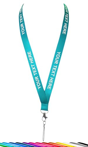 Rolseley Personalisierbares Umhängeband mit aufgedrucktem Text (Weiß/Schwarz/Silber) mit Sicherheitsverschluss - 13 Schlüsselbandfarben mit individuellem Text