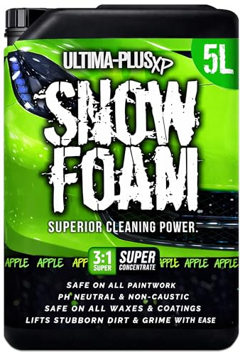 Ultima-Plus XP Snow Foam pH Neutral Car Shampoo Wash - Super Thick Foam Pre-Wash Vehicle Cleaning Detailing - Apple Fragrance (5 Litres)