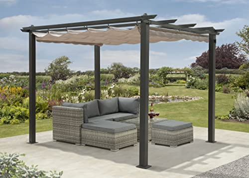 Pergola 3m x 3m Garden Shade Gazebo Weather Proof, Aluminium, Garden Patio Structure
