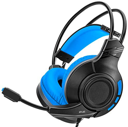 NITHO ATLAS Cuffie Gaming per PS4/PS5/Switch/Xbox One/Xbox Series XS/PC/Mobile, Cuffie Stereo con Microfono Pieghevole, Driver da 50 mm, Archetto Leggero - Blu