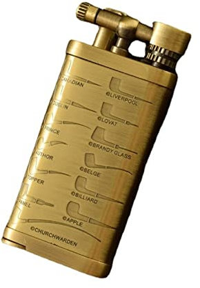 XOTAK Accendino da Pipa Multiuso Retrò a Ruota Fiamma Morbida Stile Antico (Color: Metallic)