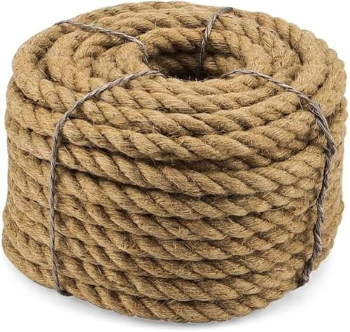 Dickes Seil, Gartenseil, 12 mm dickes Jute-Hanfseil, 10/20/30/40/50 m, natürliche Juteschnur, Manila-Naturseil for Garten, Dorf, DIY, Kunst und Handwerk, Dekoration (Größe: 12 mm, 30 m) (Größe: 12 mm,