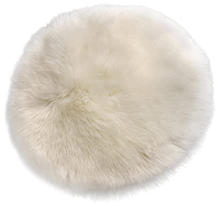 Tiuimk Faux Fur Seat Cushion Pad Artificial Sheepskin Mat White 35cm