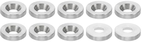 PATIKIL Rondelle a Testa Svasata M3, 10pz Diametro 10mm Altezza 2mm in Acciaio Inossidabile 304 Svasato Rondella Bullone Testa Svasata Rondelle Acciaio per Costruzione Industriale
