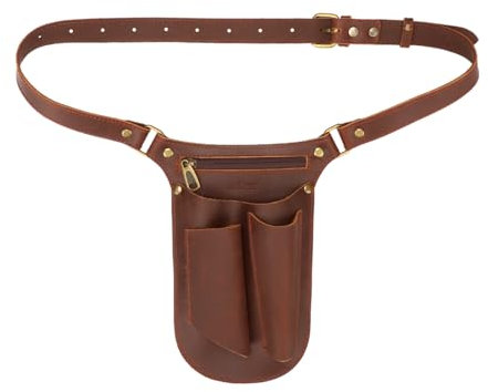 TOURBON Genuine Leather Garden Tool Belt for Men Women Gandening Pouch Florist Organizer Gardener Bag