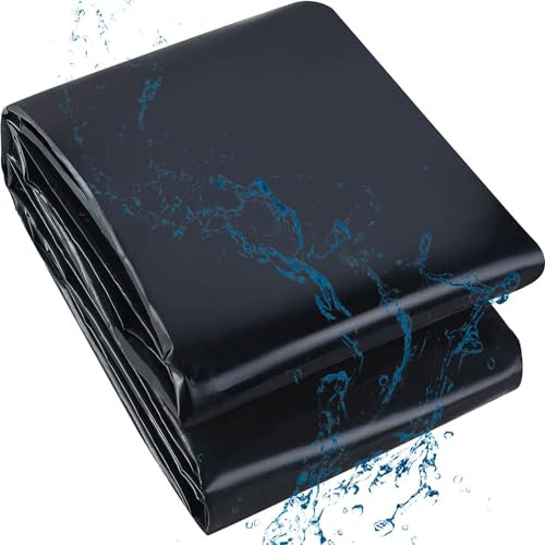 Bcojnlue Revestimiento De Estanque HDPE 1x2m 3x5m 5x5m 7x9m Large Pond Liner Negro para Estanques Pequeños Estanques Peces Fuente Jardín Espesor 0.2mm(Tamaño:1x6m/3x20ft)
