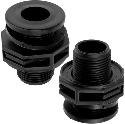 Aerzetix - C74997 - Set di 2 raccordi connettore Serbatoio Acqua - 3/4'' Filettatura Esterna - con guarnizioni in Gomma - Contenitore barile di Pioggia irrigazione - in Polipropilene