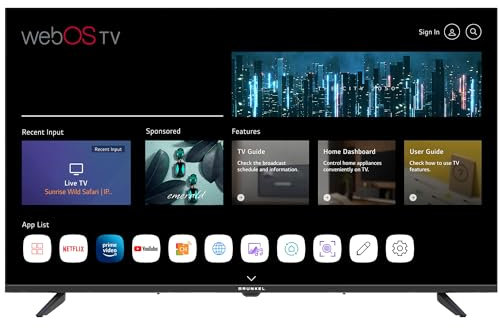 Grunkel Televisor Smart TV de 43 Pulgadas de 4K UHD. LED-4300PBW con webOS Apta para Soporte Pared con 3 entradas HDMI y 2 USB