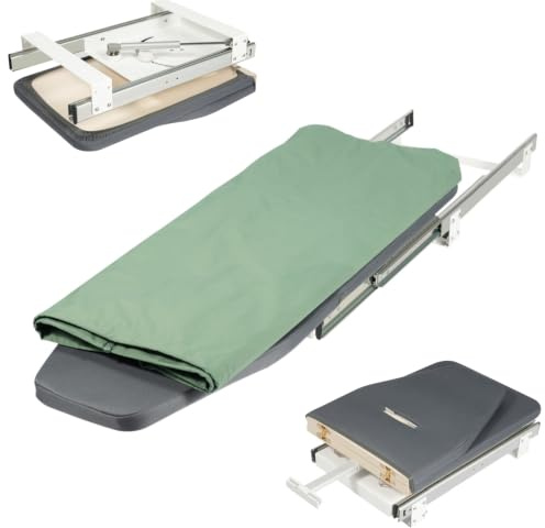 DAOHHFO Tabla de planchar plegable, giratoria 180°, rotación para armario, tabla de planchar, montaje en pared, plegable, ahorra espacio, capacidad de carga máxima: 45 kg, 44 x 14,5 cm