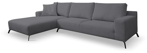 VENASI MÖBEL Ecksofa ohne Schlaffunktion Links/Rechts Sofa L-Form Eckcouch Couchgarnitur Couch (Dunkelgrau, Links)