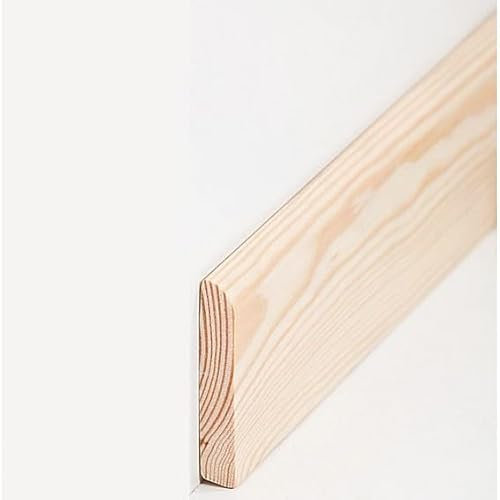 Sockelleiste Massivholz 10 x 60 x 2500 mm Massivholz Kiefer zum Kleben, Schrauben & Nageln Fußleiste by PROVISTON 12.5 Meter | 5 Stück